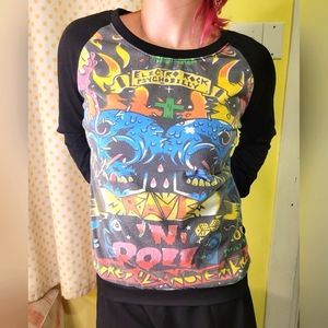 Unique Vintage Psychobilly Raglan shirt, Small